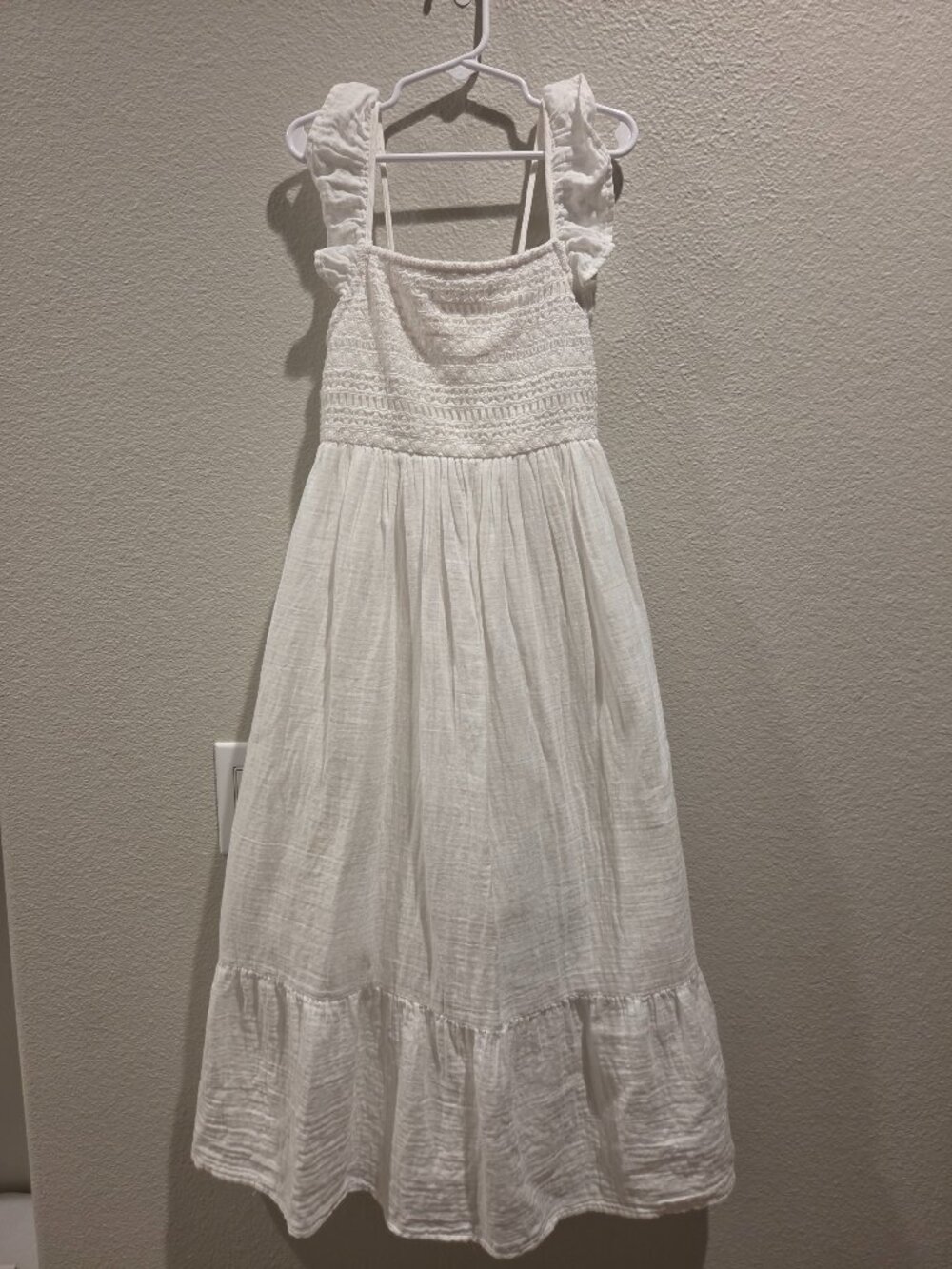 Cat & Jack Girls White Lace Maxi Dress, Size 6/7
